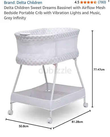 Delta Children Sweet Dreams Portable Bassinet