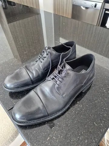 GEOX Black Leather Mens Dress Shoes - Size 43