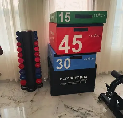 Stealth Elite Soft Plyo Box 4-in-1 – Adjustable Plyometric Training Box with High Compression Sponge