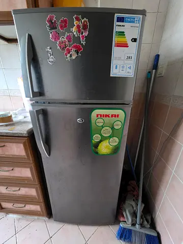 Nikai Double Door Refrigerator - Silver, Good Working Condition