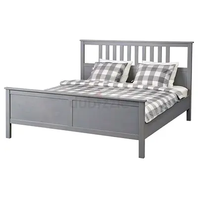 Ikea Solid Wood King Bed with Mattress - Good Condition
