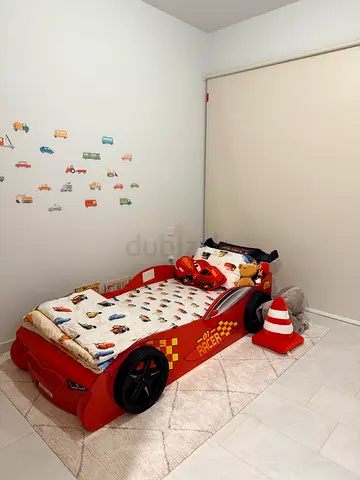 Red Race Car Toddler Bed with Mattress (Kids Bed) - Good Condition
