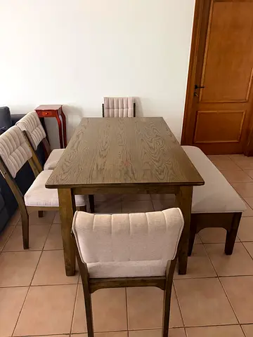 Dining Table Set (4 Chairs + Bench) – Good Condition – Quick Sale