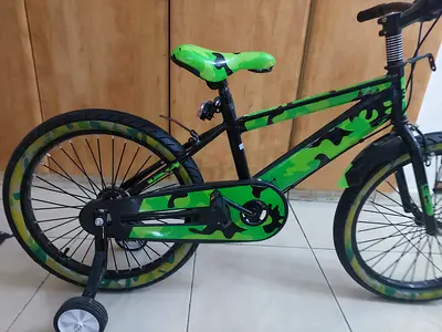 Green Camo Kids Bicycle with Training Wheels