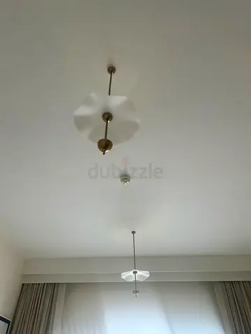 2 x brass led ceiling lights