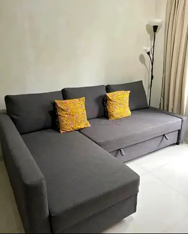Gray L-shaped Sofa with Chaise - Good Condition