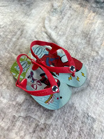 Kids Marvel Spider-Man Flip Flop Sandals – Size eu 24 (With Heel Strap)