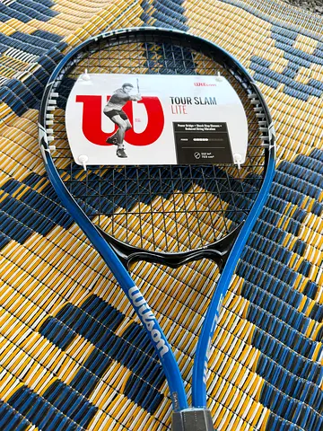 Wilson tennis racket with fresh overgrip