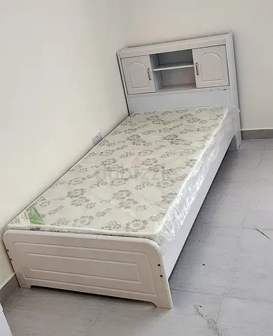 Brand New Single Bed with Headboard Storage and Mattress - White