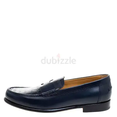 Authentic Hermes Dark Blue Alligator Leather Loafers Size 44