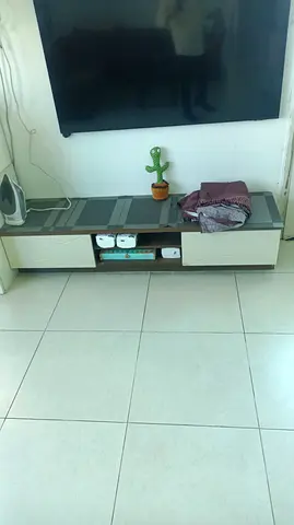 Low TV Stand / Entertainment Unit with Storage - Light Wood Finish