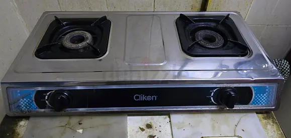 Clikon 2-Burner Stainless Steel Gas Stove