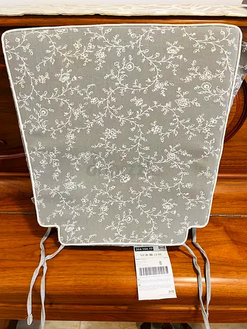 IKEA Chair Cushions with Ties - Grey Floral