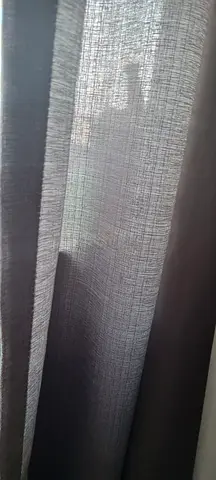 Light grey  blackout curtains with sheer inner panels - pair