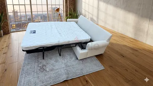 Crate Barral two seater sofa bed with mattress