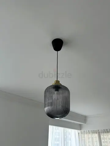 Modern smoked glass pendant ceiling light - single fixture