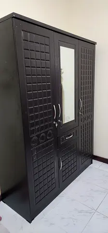 Brand New Dark Wood 3door Wardrobe with Mirror -