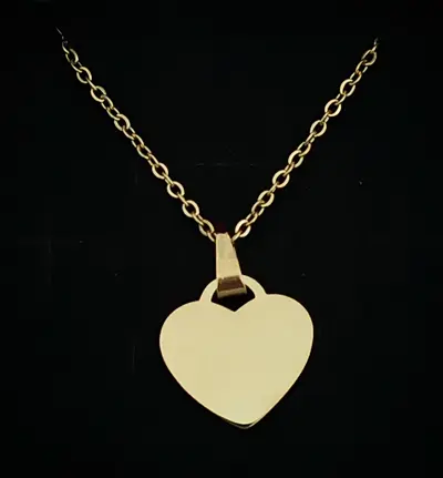 Gold-tone Heart Pendant Necklace with Chain