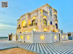 For sale: High-end villa, registration and ownership fees included, close to services and a mosque.
