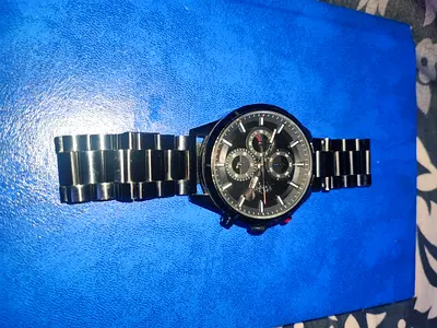 Black Stainless Steel Chronograph Mens Watch - Good Condition
