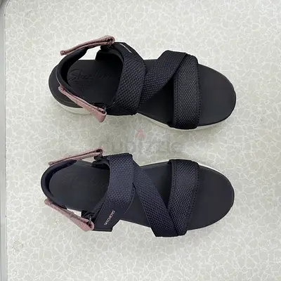 Black Skechers Sandals with Adjustable Straps