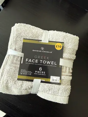 Set of 6 Light Grey Face Towels - BRAND NEW