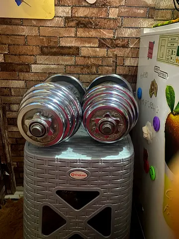 A Pair Of Chrome adjustable  Dumb bells For Sale