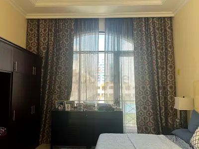 Full-length pure silk curtains with blackout out. Height 14 feet