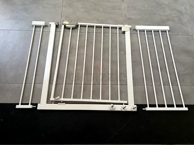White Metal Baby Safety Gate - Pressure/Wall Mounted Sections (Set)