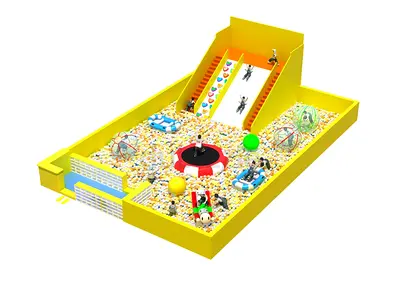 Indoor Soft Play Ball Pit with Slide and Climbing Wall -