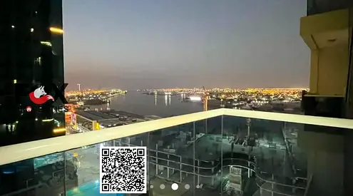 في برج مميز مخدم بالكامل | اطلاله بحريه رائعه | سعر مميز | فرش جديد مع ديكورات