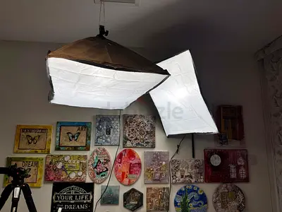 2 Softbox Studio Lights With Free Extra Bulb