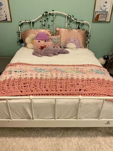 Queen bed frame and mattress