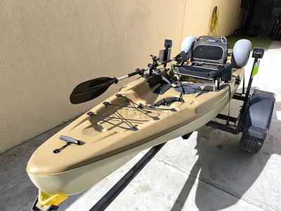 Hobie Mirage Passport 12.0 Pedal Kayak with Car Trailer and Accessories