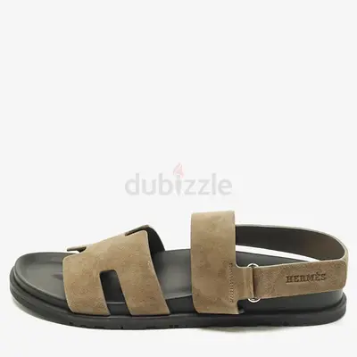 Authentic Hermes Genius Size 43 Brown Suede Flat Sandals