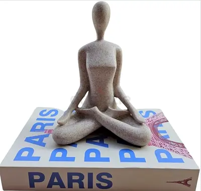 5 pieces Decor Figurines - Minimalist Stone-Look Yoga Meditation