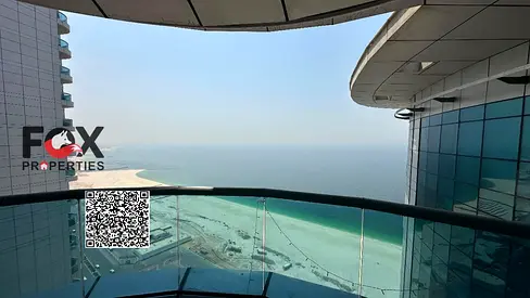 Furnished 2BR for sale in Corniche Residence Ajman, full sea view, 100% freehold, prime location ne