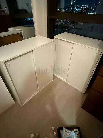 2x IKEA White 2-Door Wardrobe/Cabinet