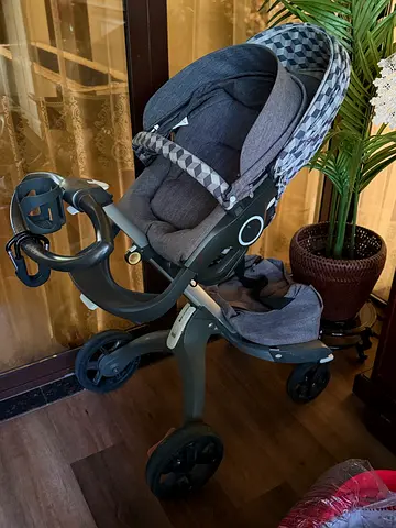 Stroller with Infant Seat - Good Condition, Grey