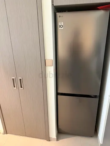 LG stainless steel fridge-freezer in good condition (fits built-in space)