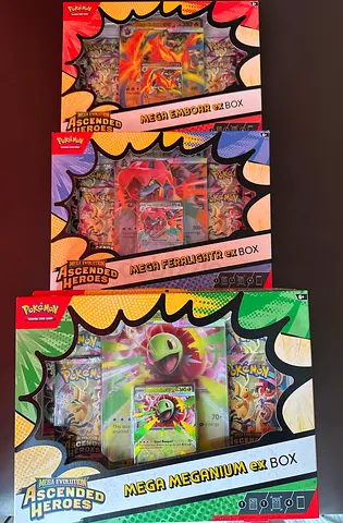 Pokémon Mega Evolution Ascended Heroes Set of three.