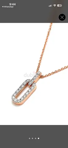 Damas 18K Rose Gold Diamond Necklace – With Certificate | Never used