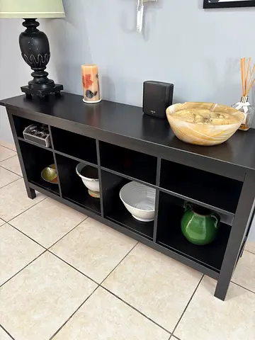 IKEA Kallax-style black cube shelving unit - 8 compartments
