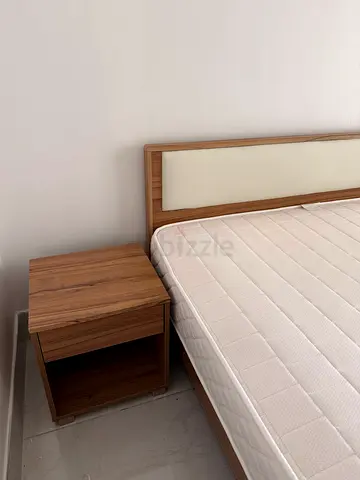 Wooden Bed Frame without the Mattress, Matching bedside tables and dresser with a mirror