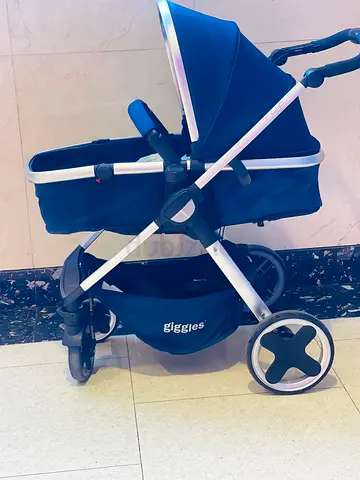 Giggles 2-in-1 Pram Stroller with Bassinet - Navy Blue