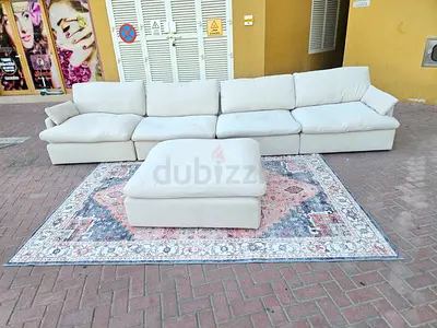 4_Seaters modular sofa with footstool