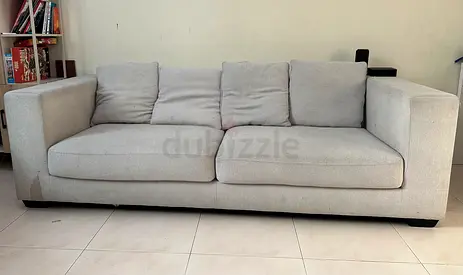 Light Grey 4-Seater Sofa - Modern, Comfortable, Good Condition