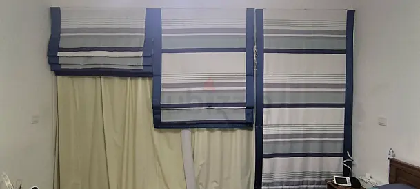 Set of 3 Roman Blind Curtains with additional blackout