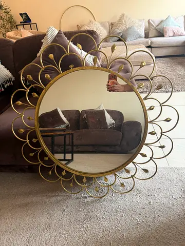 Wall Circular Flower Decorative Mirror