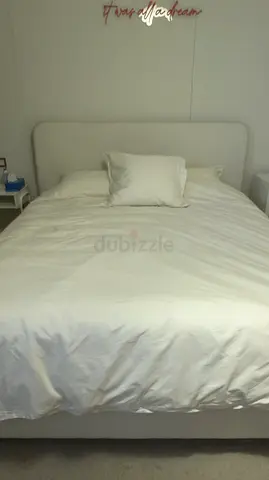 King upholstered bed frame with mattress